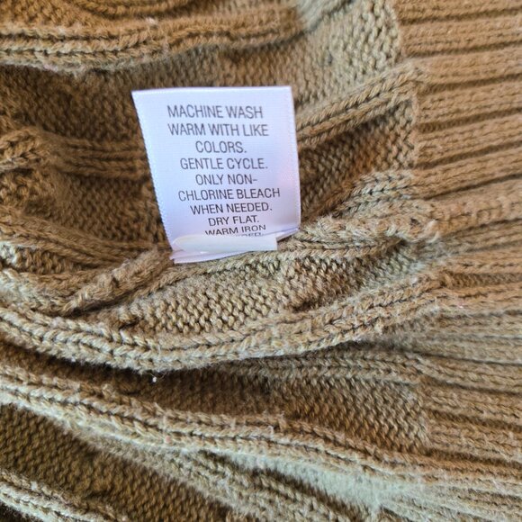 Women's Croft and Barrow Sweater Green Crew Neck Large Cable Style [A] - Picture 7 of 7